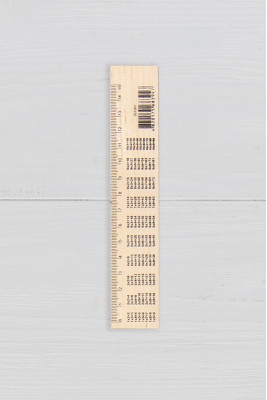Лінійка 15 см, дерев'яна "Таблиця множення"
