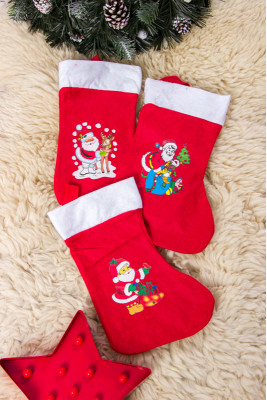 Шкарпетка новорічна з Дідом Морозом