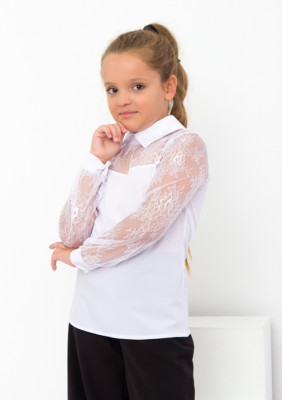 Блуза  с кружевными рукавами