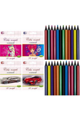 Набір кольорових олівців 12 кольорів