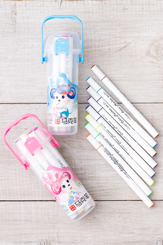 Набір двосторонніх маркерів для малювання 12 кольорів (у пластиковому боксі)