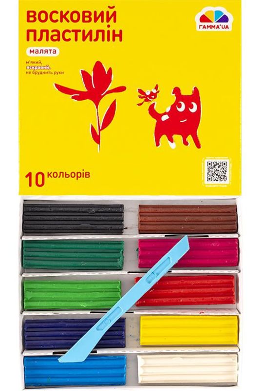 Пластилін восковий "Малята" 10 кольорів