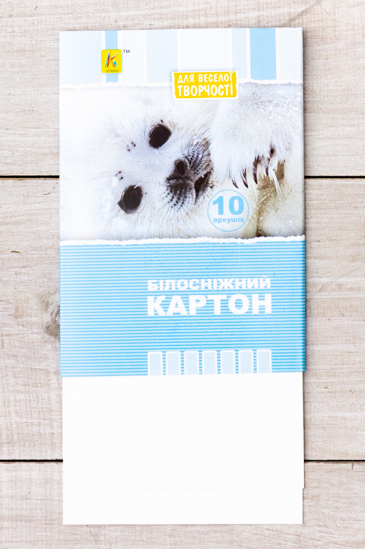 Картон білий двосторонній А5 10 аркушів