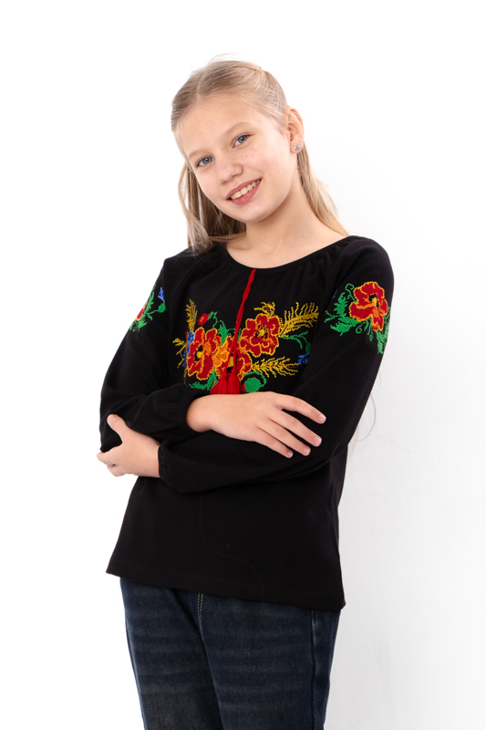 Вишиванка для дівчинки з довгим рукавом