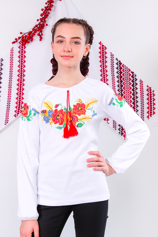 Вишиванка для дівчинки з довгим рукавом