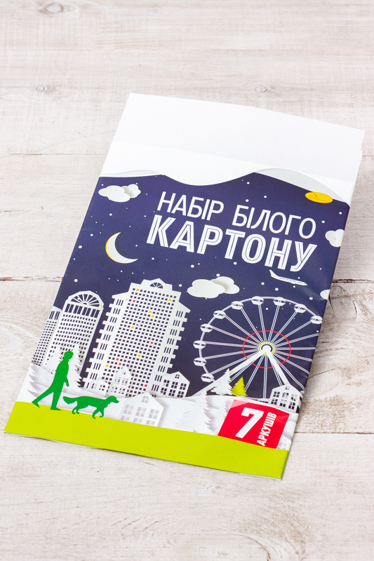 Картон білий А4 7л. односторонній