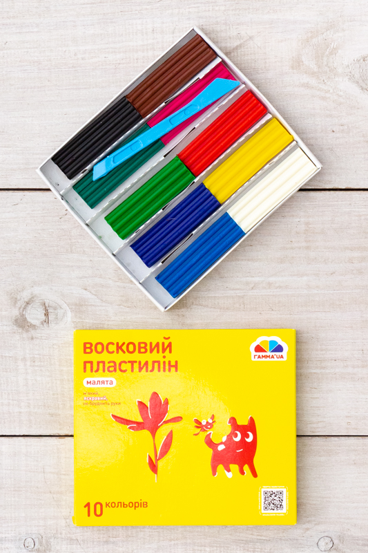 Пластилін восковий "Малята" 10 кольорів