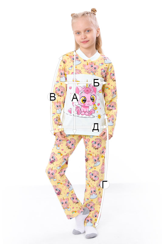 Піжама для дівчинки на 2 кнопках