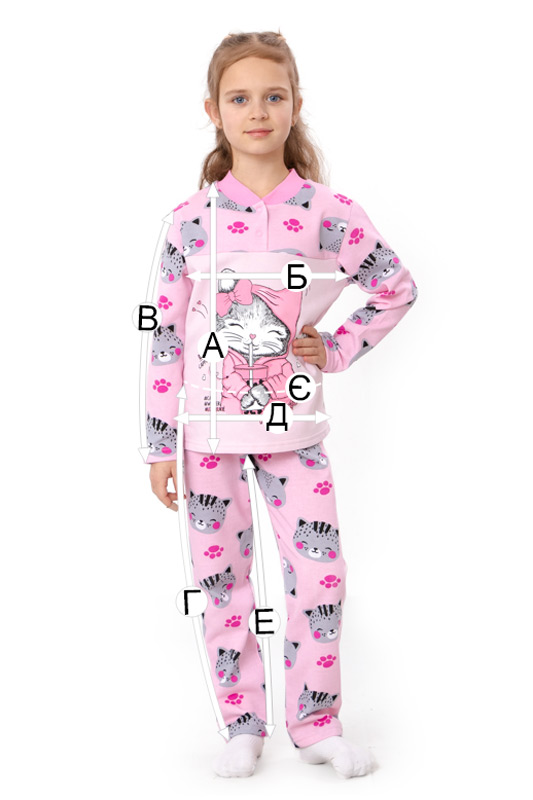 Піжама для дівчинки на кнопці
