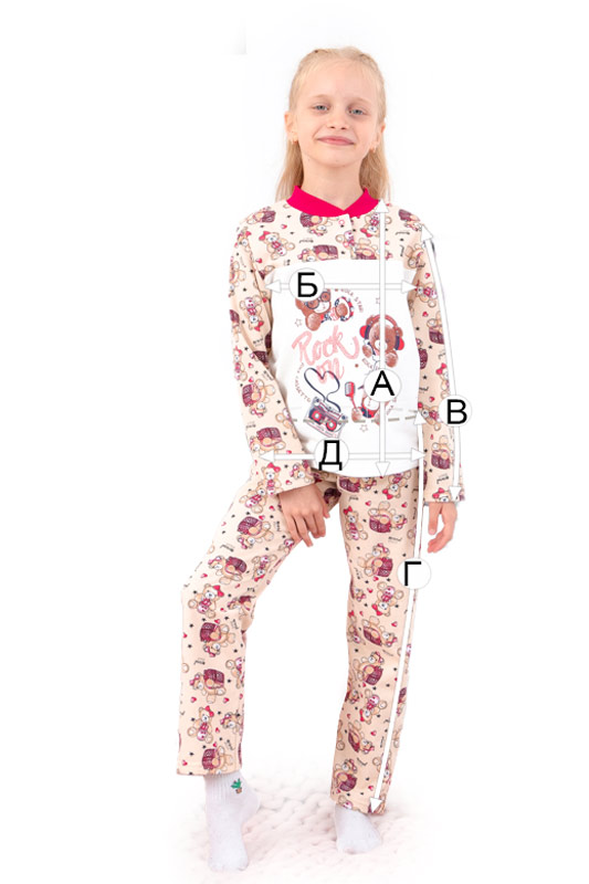 Піжама для дівчинки на кнопці
