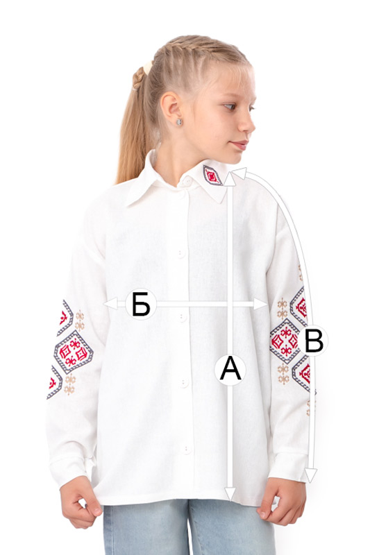 Сорочка для дівчинки підліткова (з довгим рукавом)