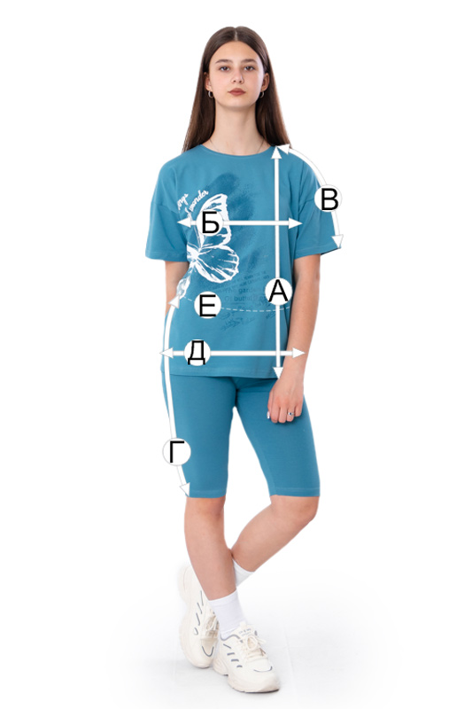 Комплект для дівчинки підлітковий (футболка+велосипедки)