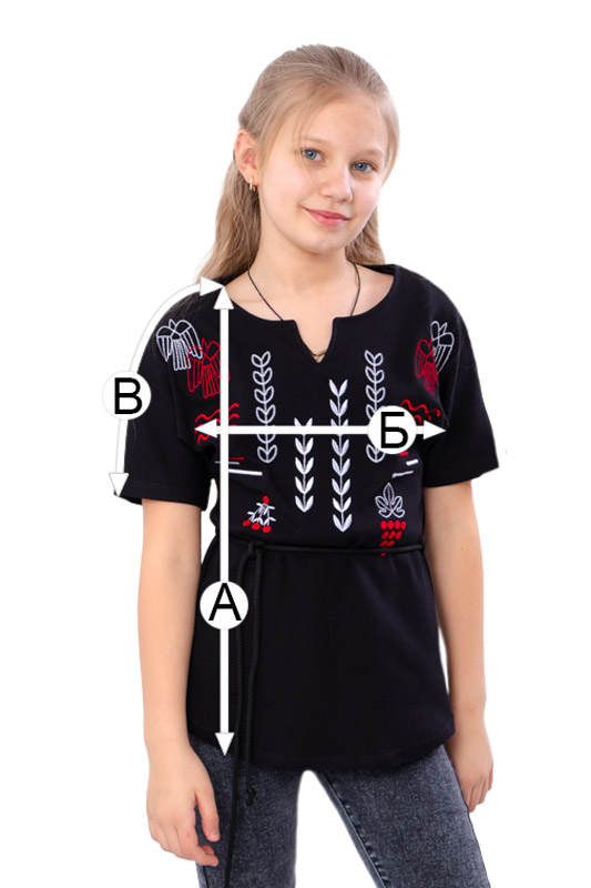 Вишиванка для дівчинки з коротким рукавом