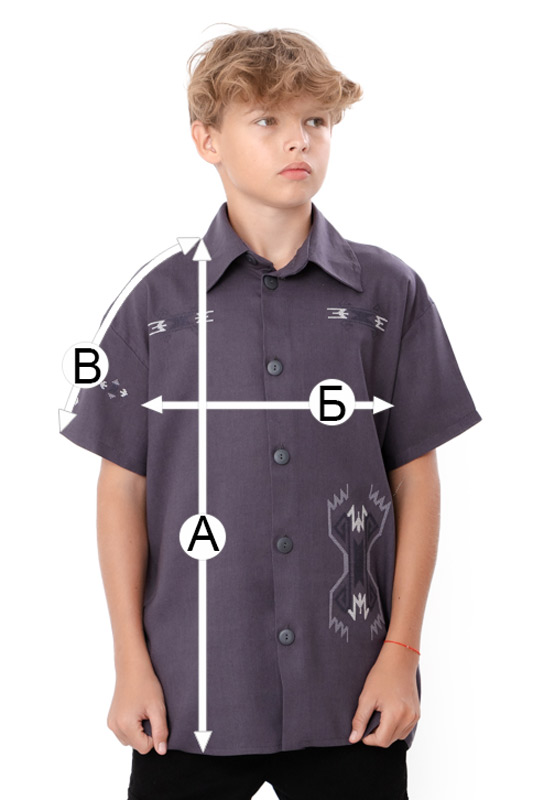 Сорочка для хлопчика підліткова (з коротким рукавом)