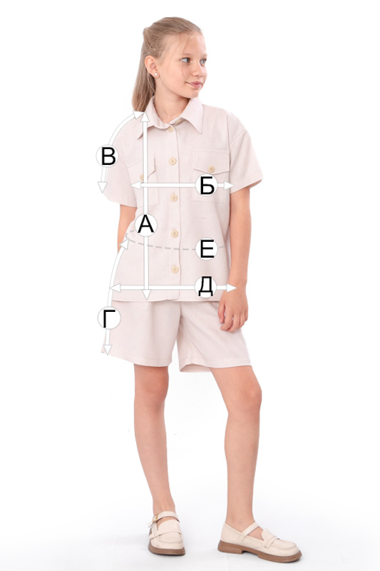 Комплект для дівчинки підлітковий (сорочка+шорти)